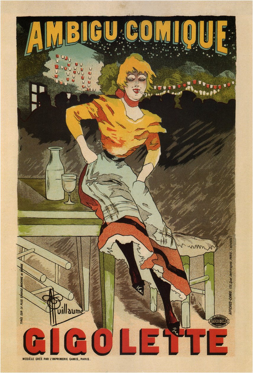Tvetydig tegneserie, Gigolette, 1896 af Albert Guillaume