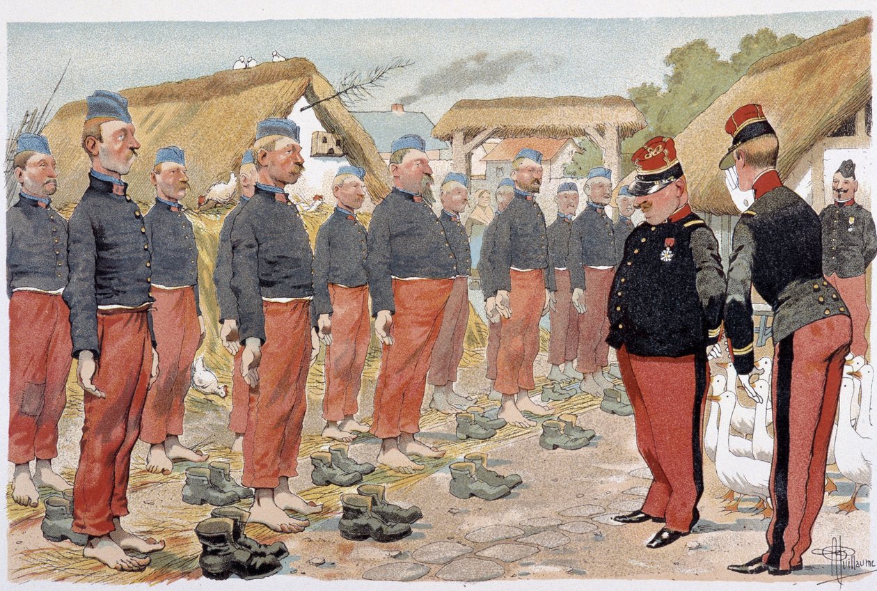 The Review of the Feet - i "" Military Album"" af Albert Guillaume (1873-1942), ca. 1900 af Albert Guillaume