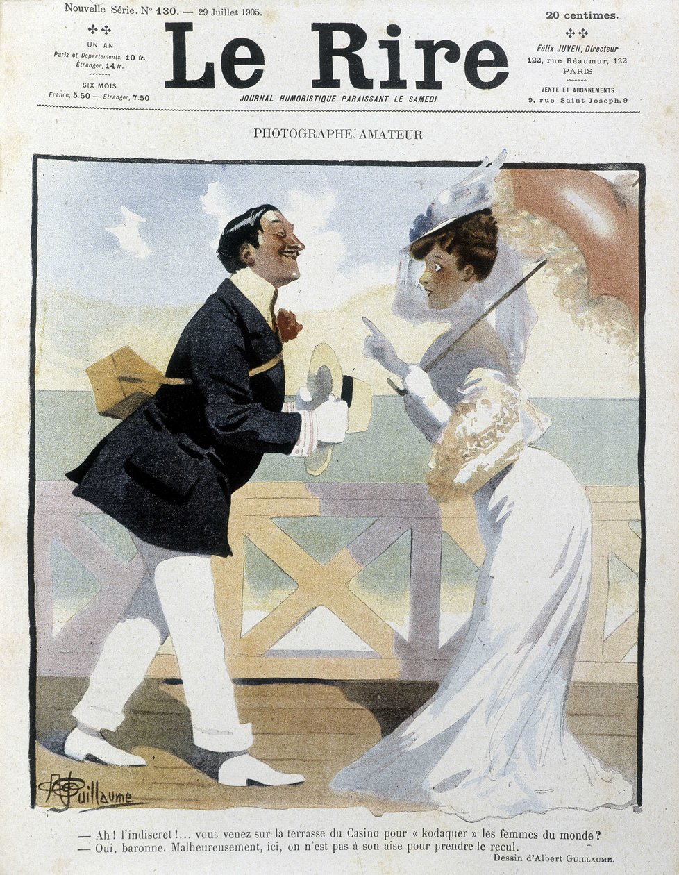 Amatørfotografen - tegning af Albert Guillaume (1873-1942) i "" The Rire"" af Albert Guillaume