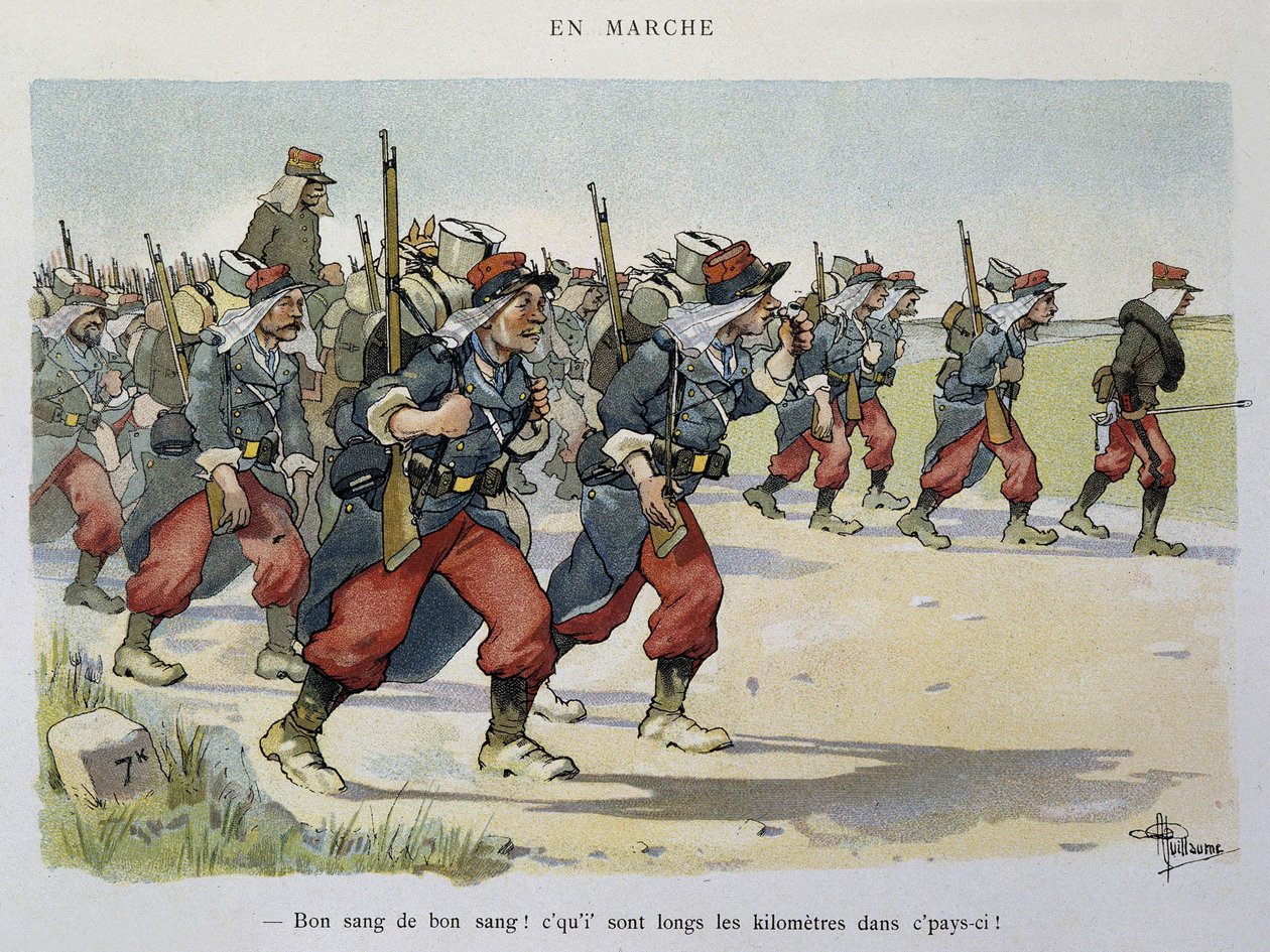 Walking - The Armee set af Albert Guillaume (1873-1942), omkring 1900 af Albert Guillaume