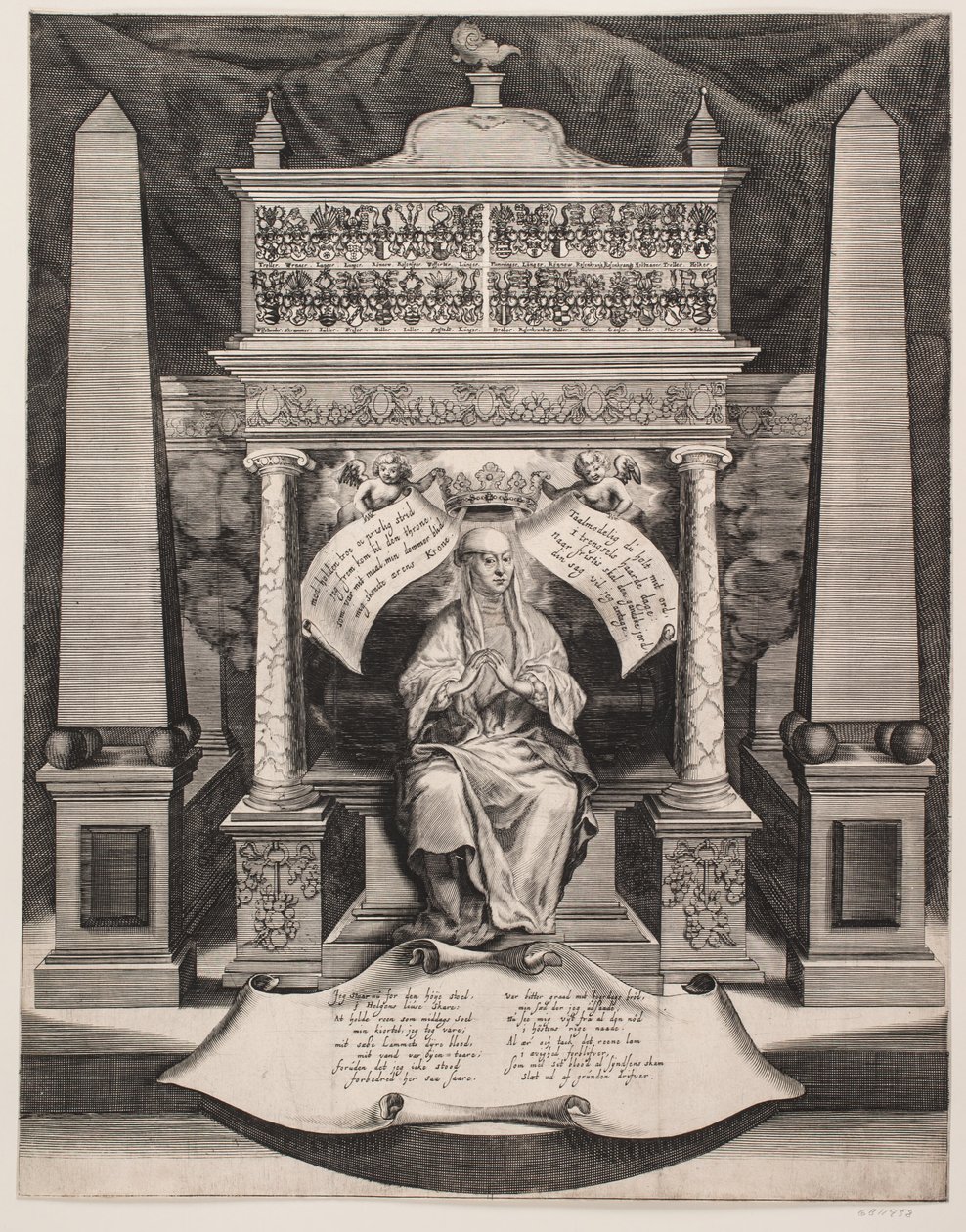 Elisabeth Lunge. Mindeblad af Albert Haelwegh