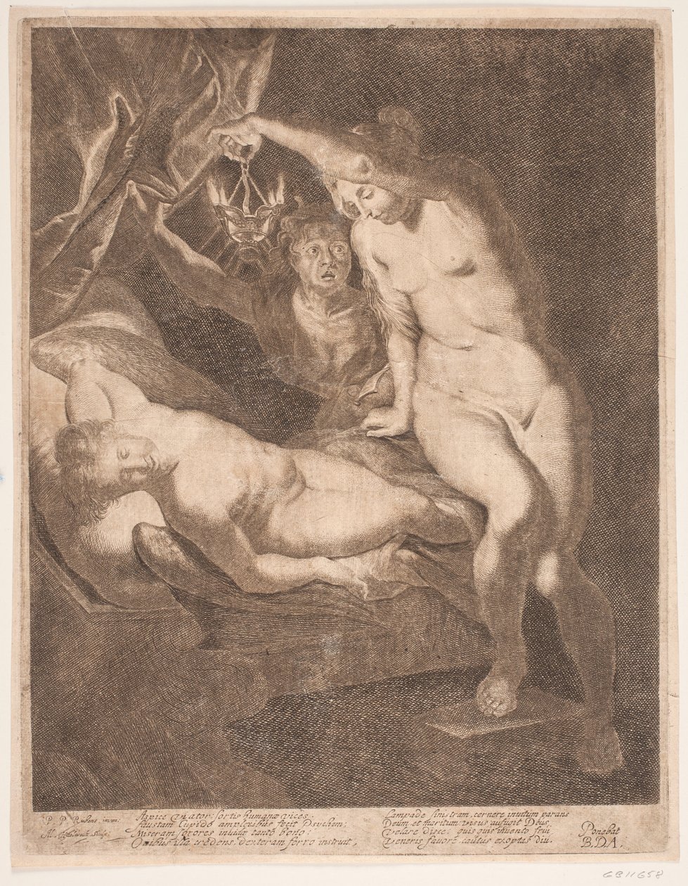 Psyche og den sovende Amor af Albert Haelwegh