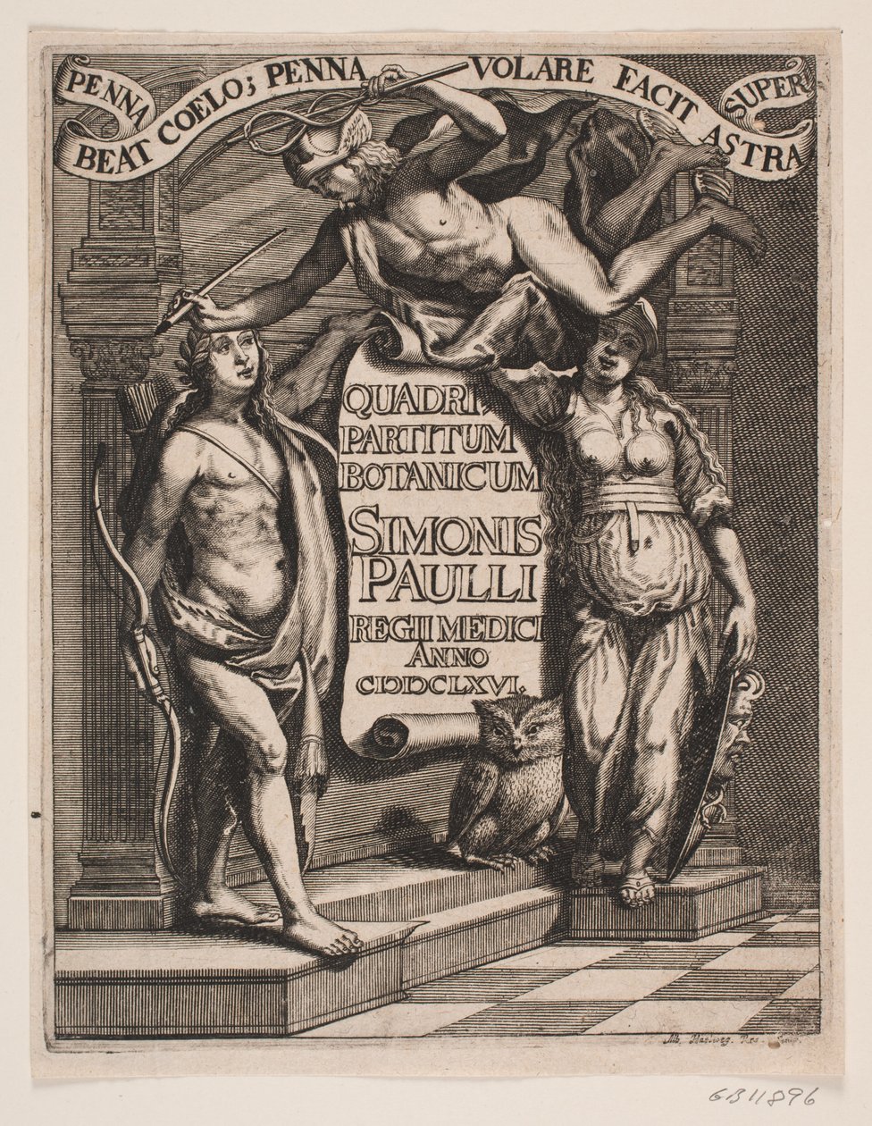 Titelblad til Simon Paulli, "Quadripartitum Botanicum", 1667 af Albert Haelwegh