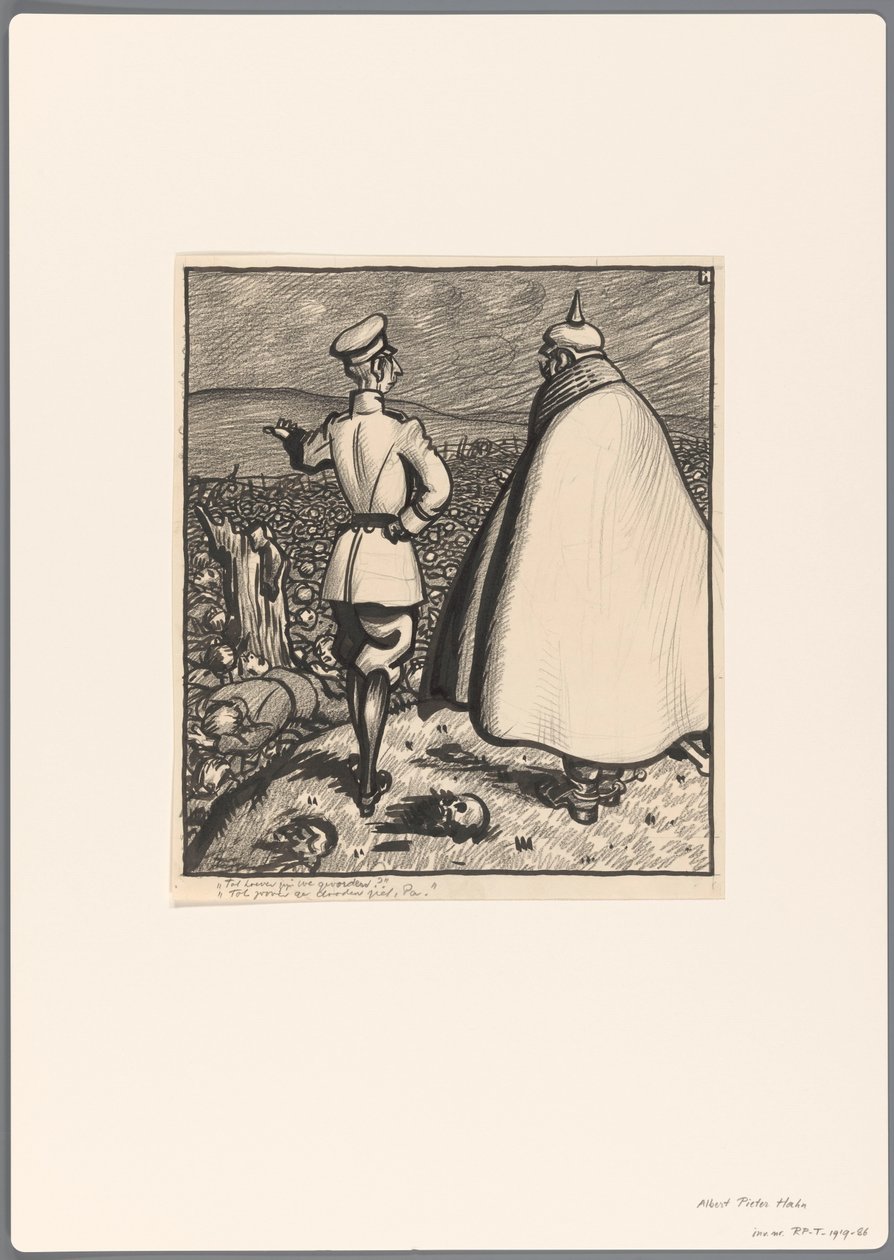 Design til en politisk tegneserie om Første Verdenskrig af Albert Hahn (I)