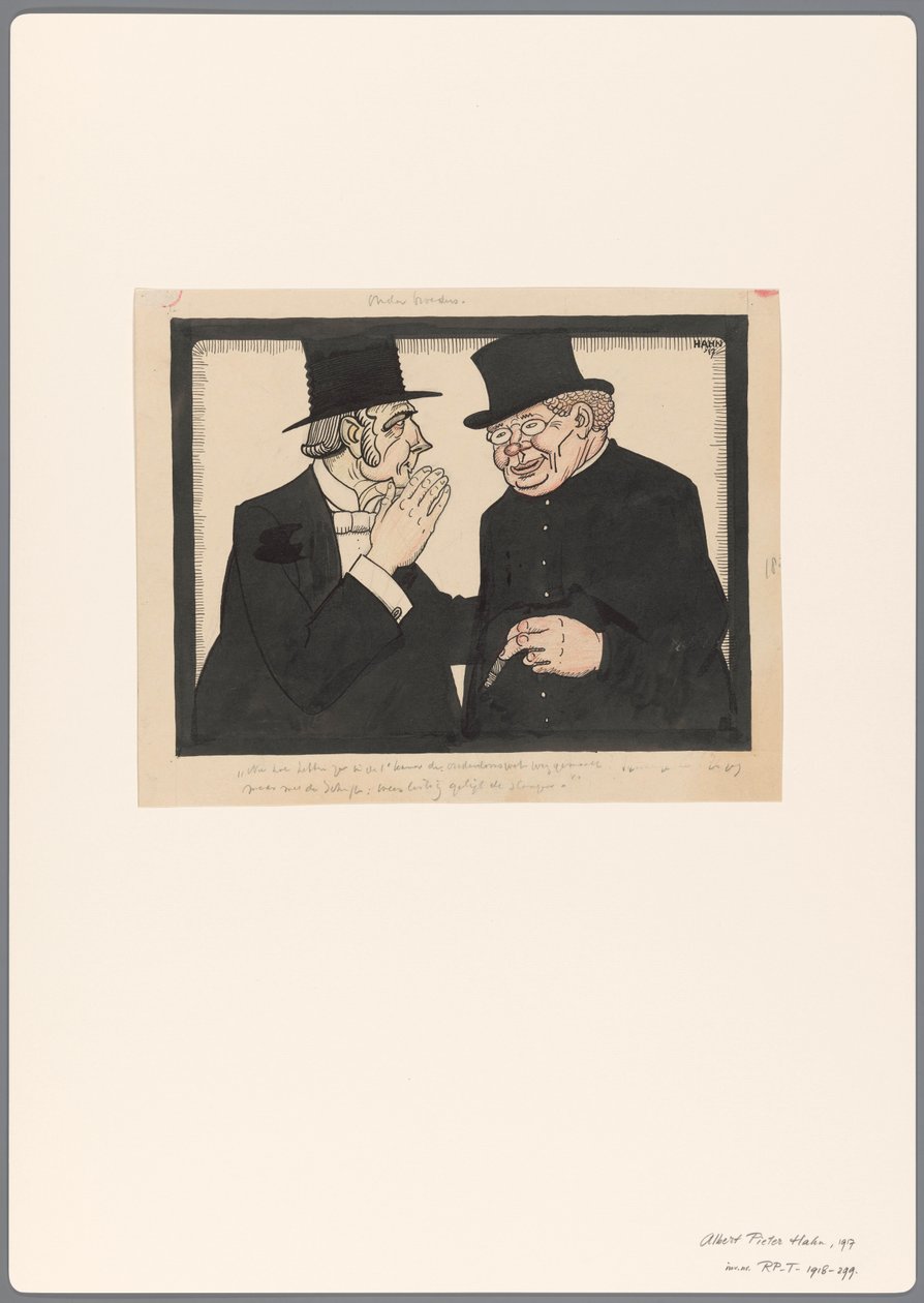 Design til en politisk tegneserie om Old Age Act: Onder Brothers af Albert Hahn (I)