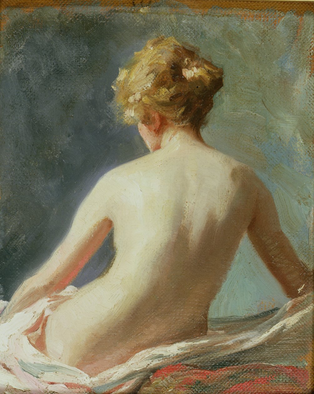 Nøgen kvinde (olie om bord) af Albert Henry Collings