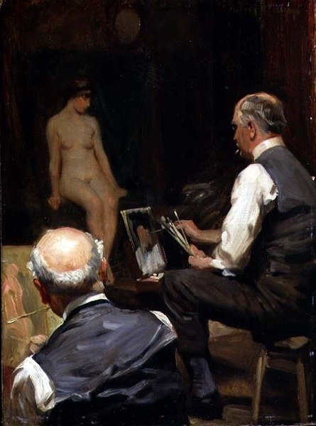 I studiet (bræt) af Albert Henry Collings
