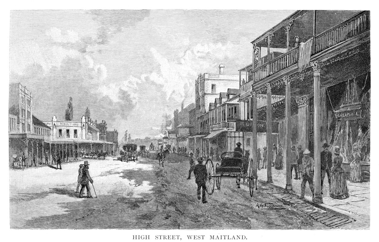 High Street, West Maitland, New South Wales, Australien, 1886. af Albert Henry Fullwood