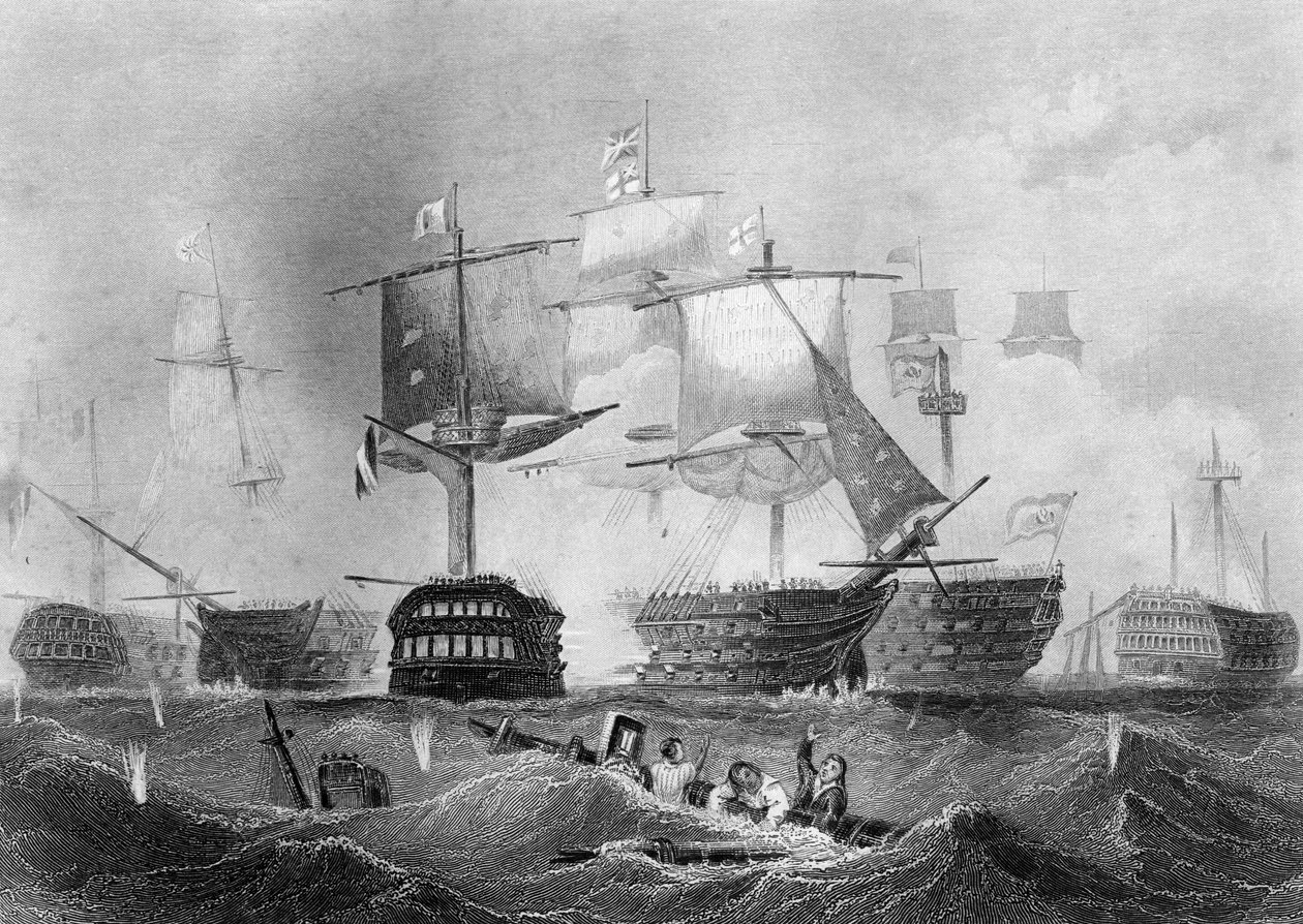 Slaget ved Trafalgar, 21. oktober 1805 c1857. af Albert Henry Payne