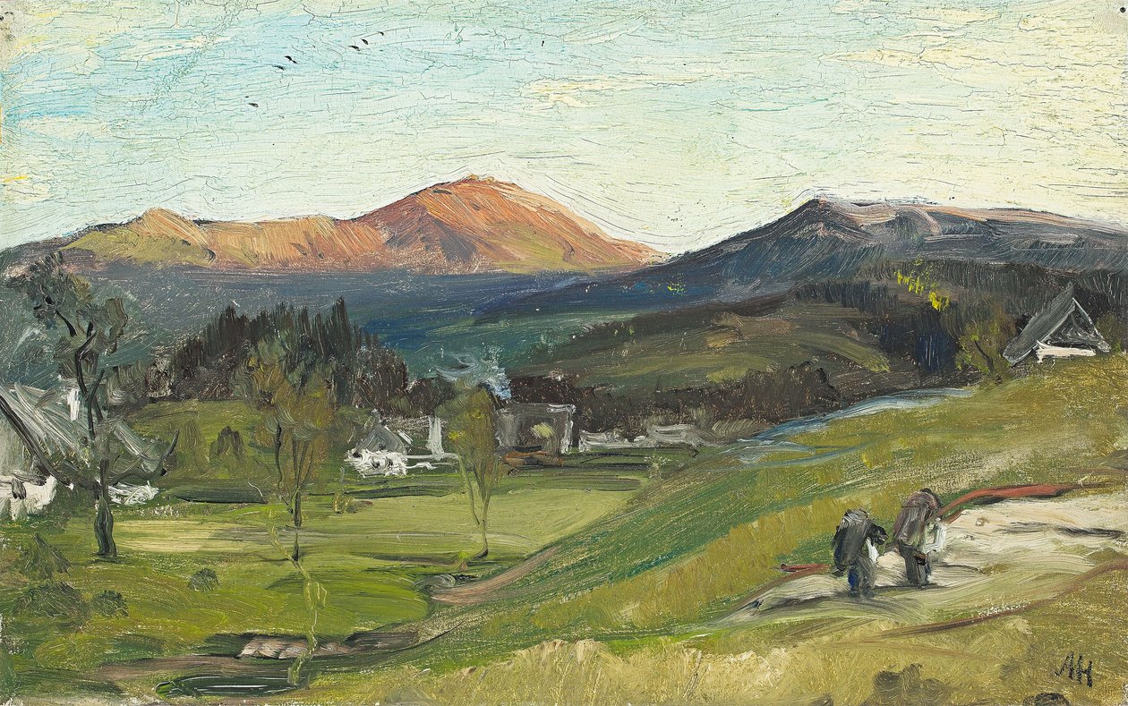 Albert Hertel - Udsigt over Krummhübel til Schneekoppe, 1862 af Albert Hertel