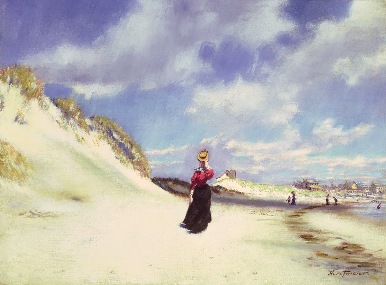Hampton Beach (olie på lærred) af Albert Horstmeier