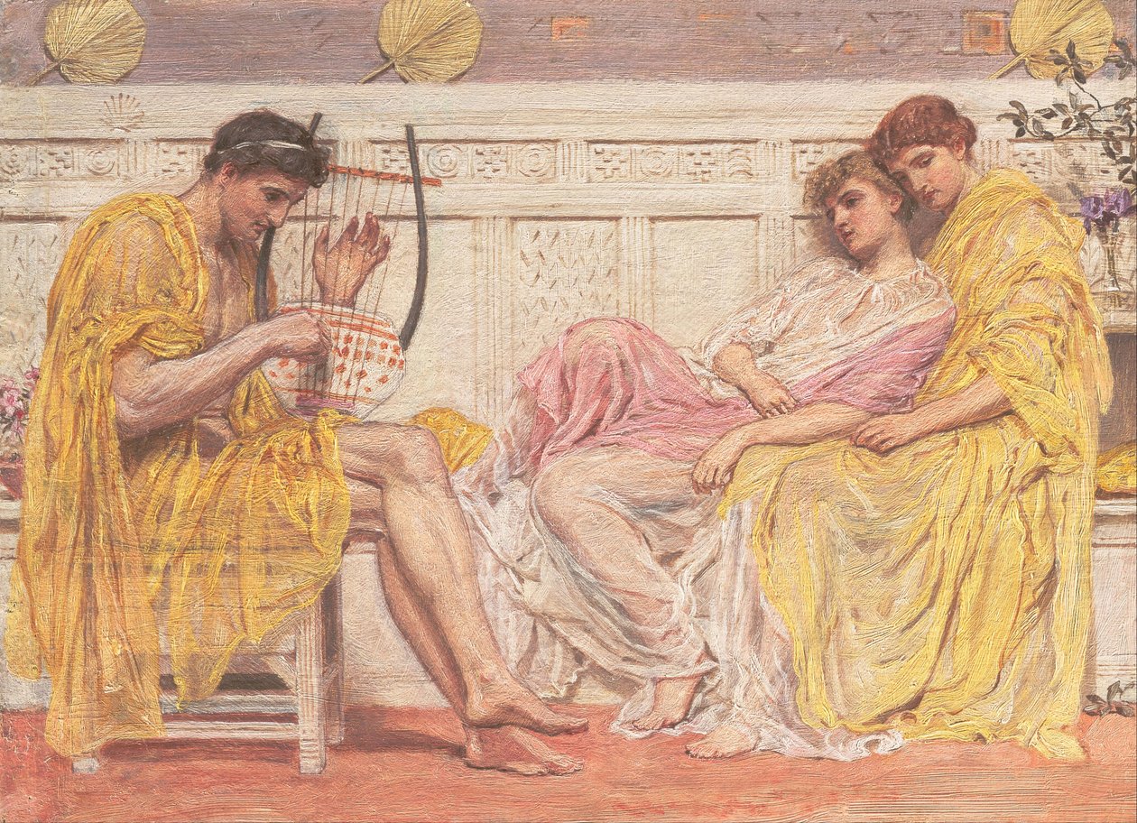 En musiker, ca 1867. af Albert Joseph Moore