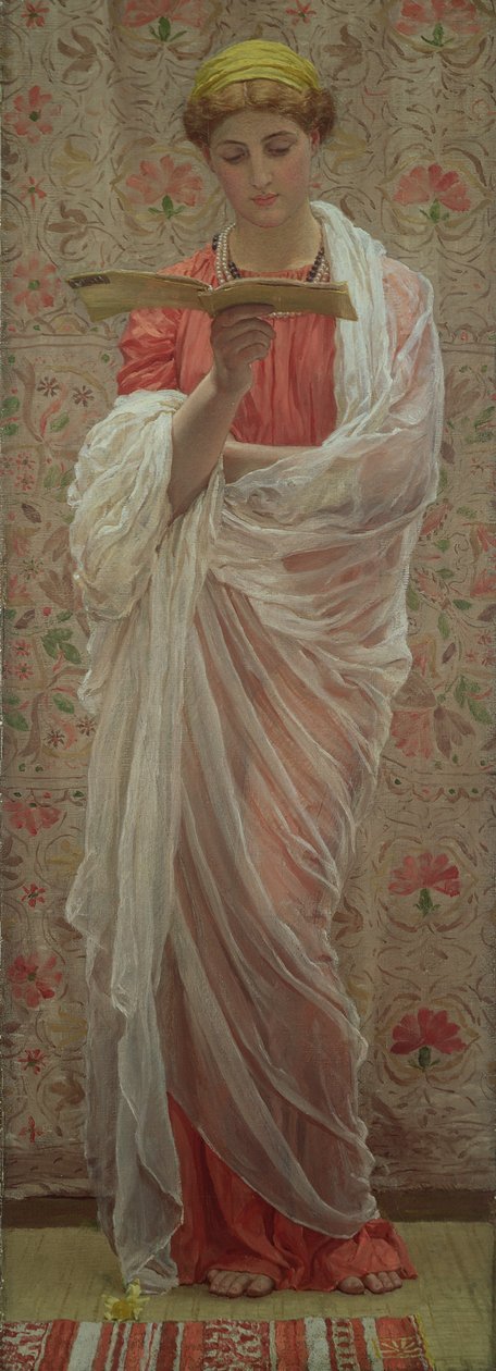 Lukija, n. 1877 (öljy kankaalle) af Albert Joseph Moore