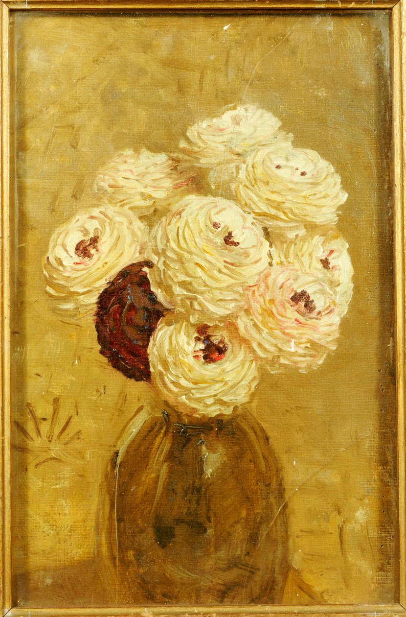 En vase med dahliaer af Albert Joseph Moore