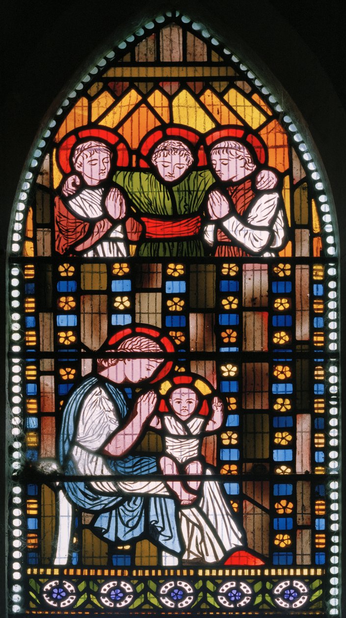 Madonna og barn, 1862 (farvet glas) af Albert Joseph Moore