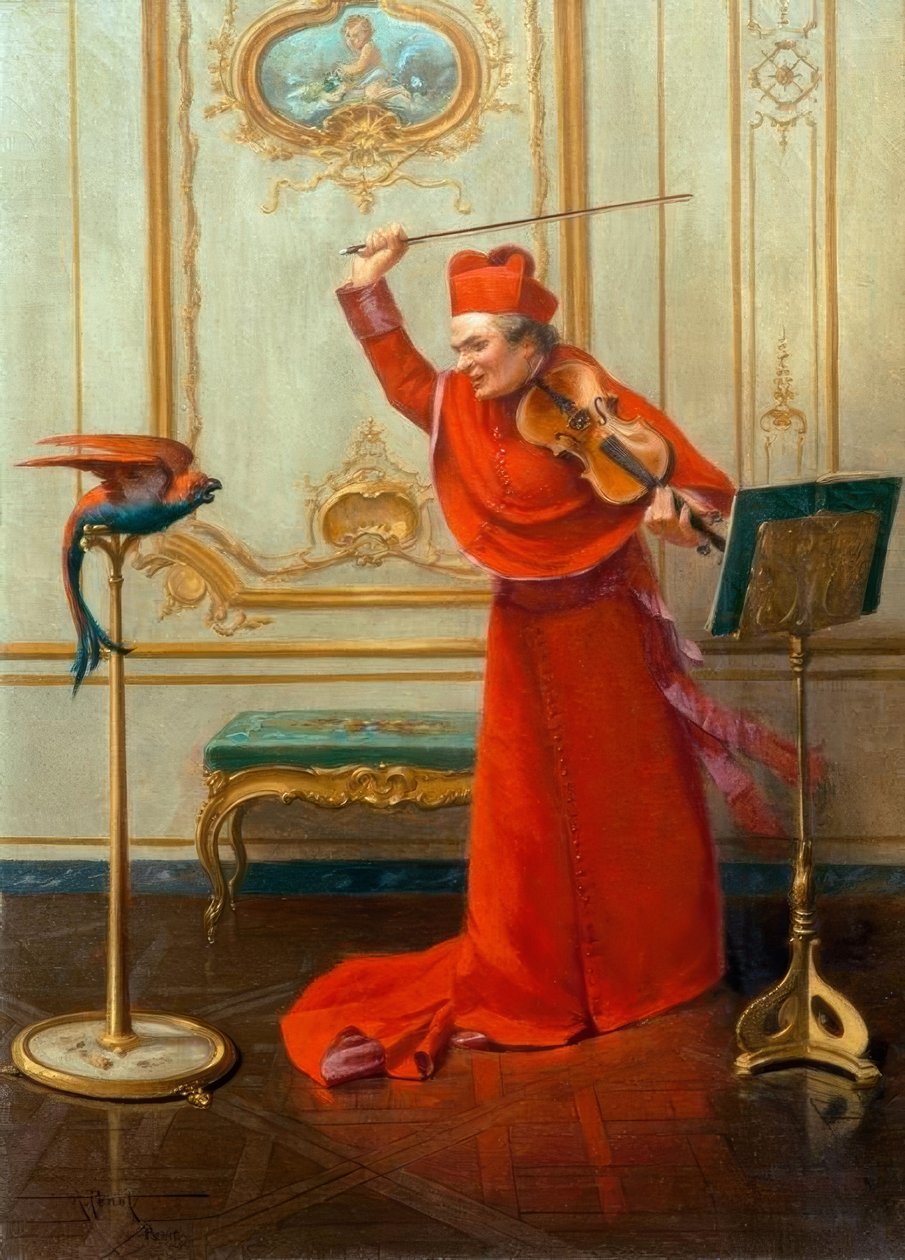 Kardinal med en papegøje af Albert Joseph Penot