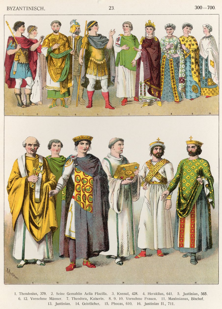 Kjole ved det byzantinske hof, 300-700, fra 