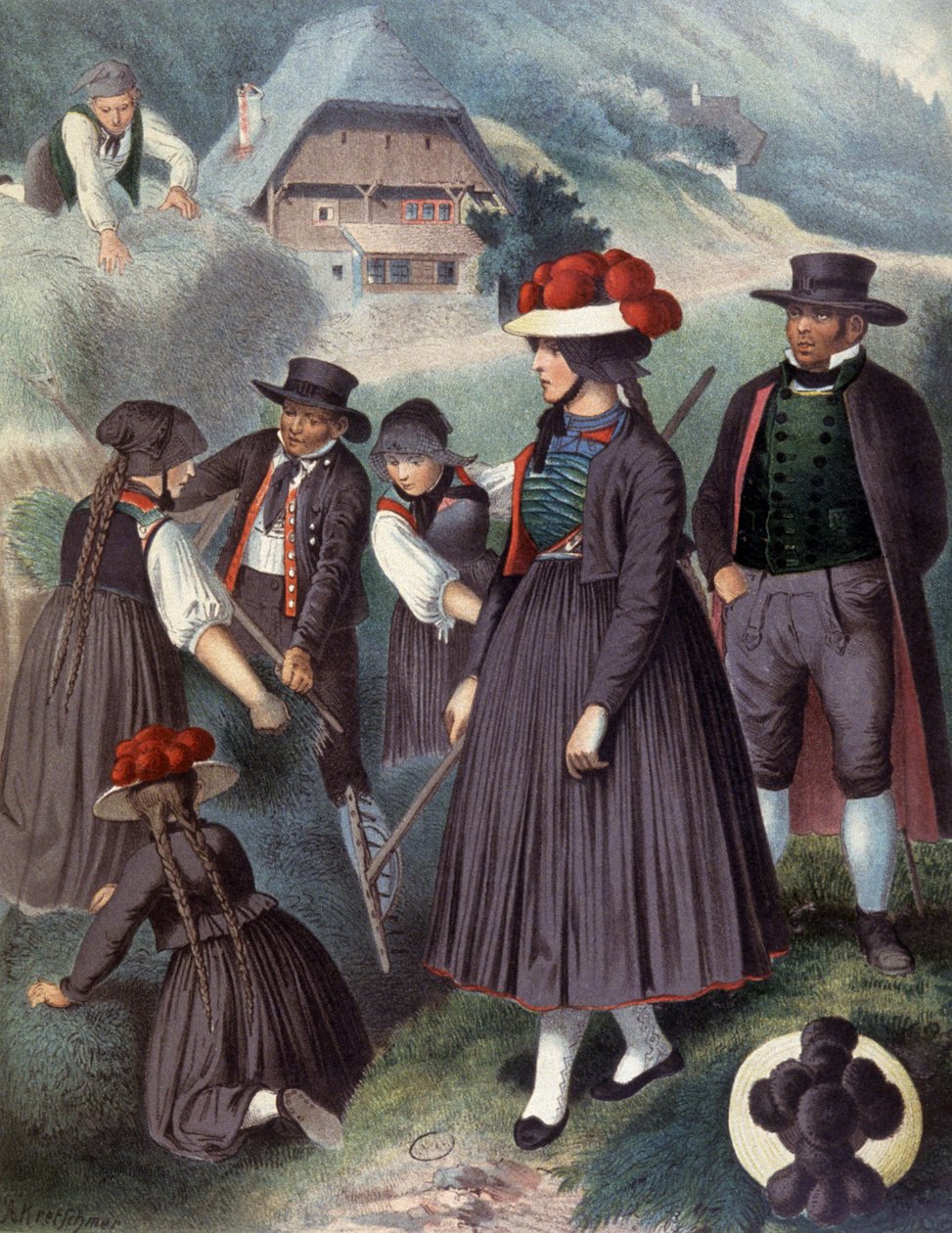 Bønder i omgivelserne af Baden, ca. 1860 (gravering) af Albert Kretschmer