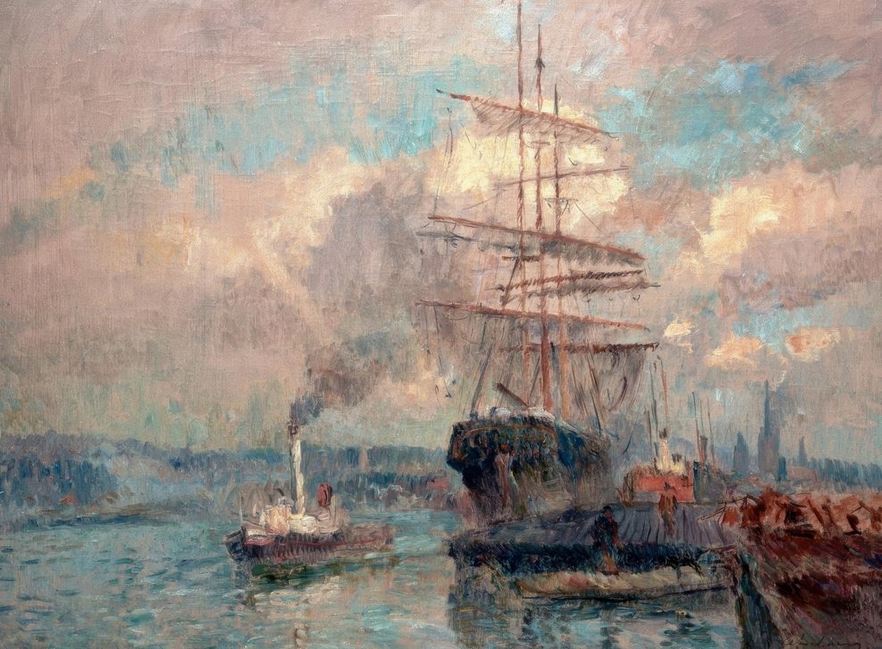 I havnen i Rouen af Albert Lebourg