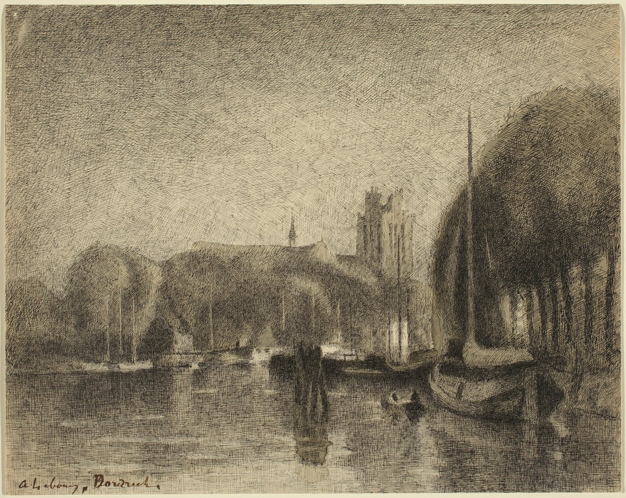Havn i Dordrecht af Albert Lebourg