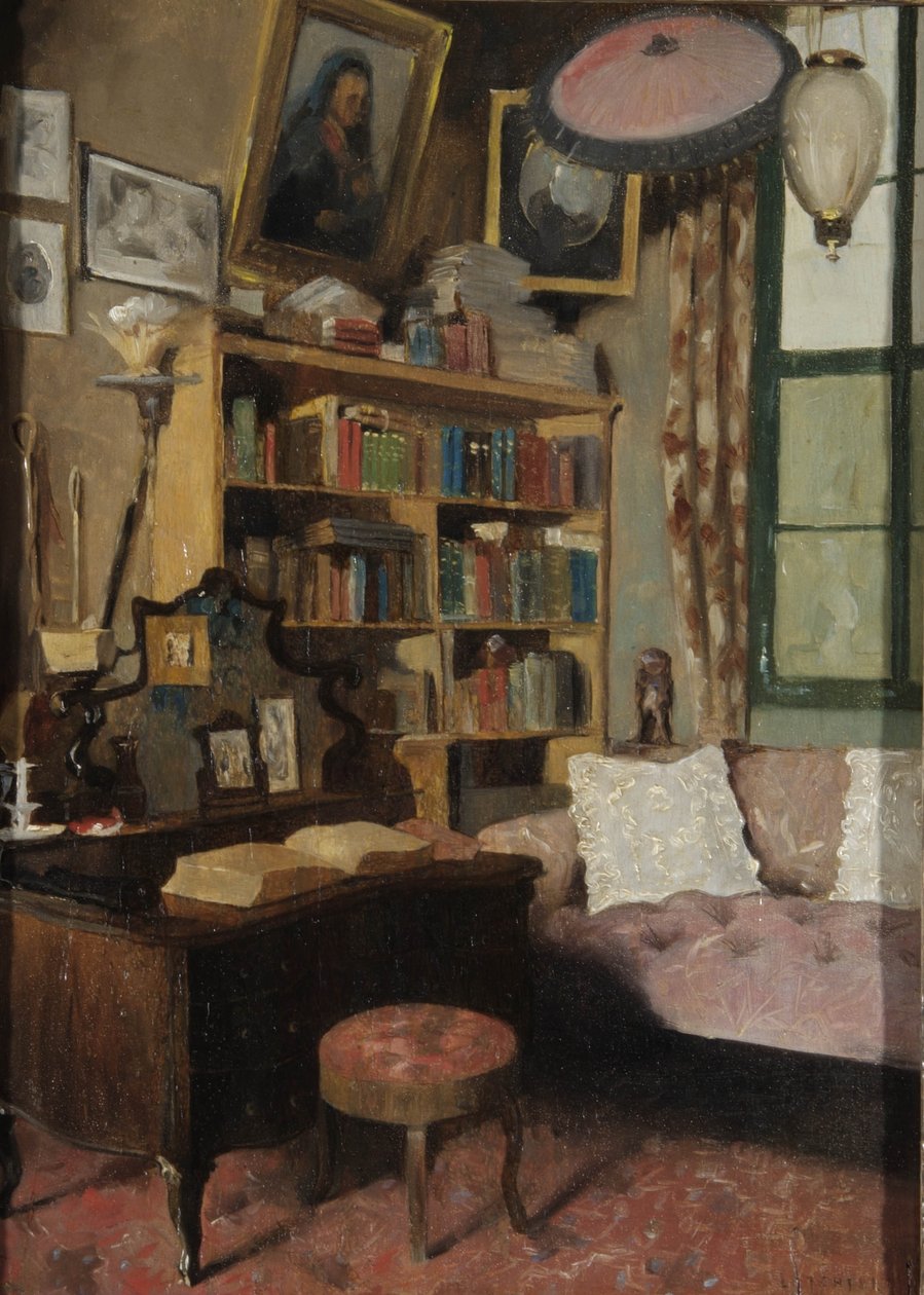 Hjørne af Sir Richard Burtons Study, 1889 af Albert Letchford
