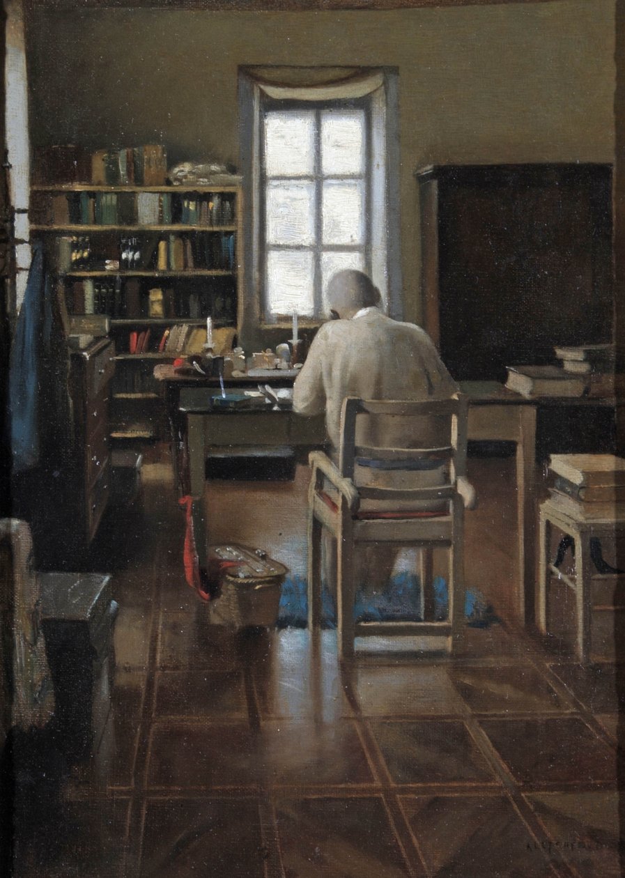 Sir Richard Burton i hans undersøgelse, 1889 af Albert Letchford