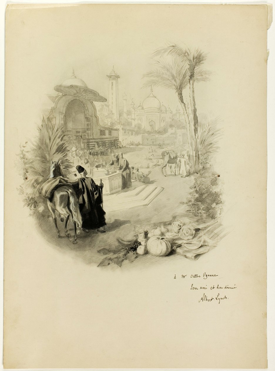 Studie til illustration for Aline, dronning af Golconda af Albert Lynch