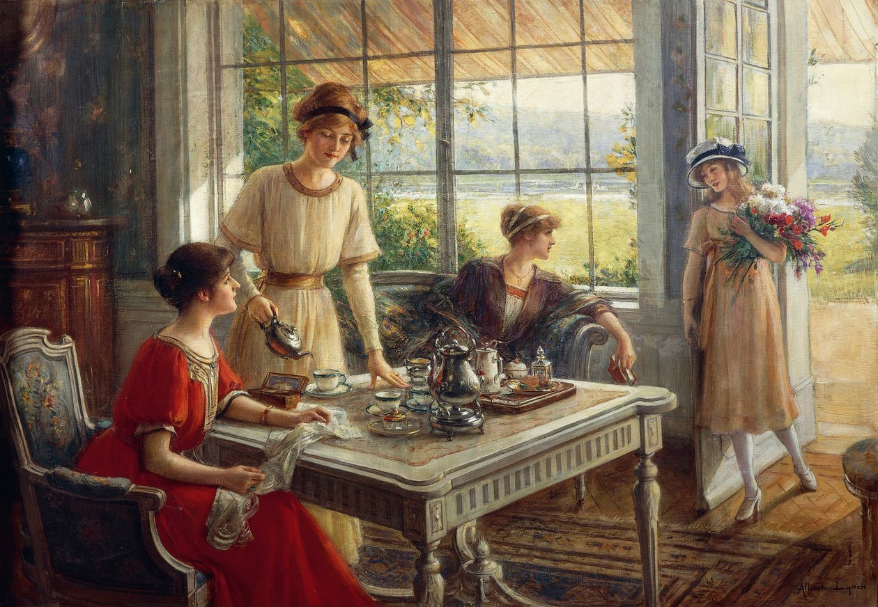 Kvinder, der drikker te, af Albert Lynch (1851-1912) af Albert Lynch
