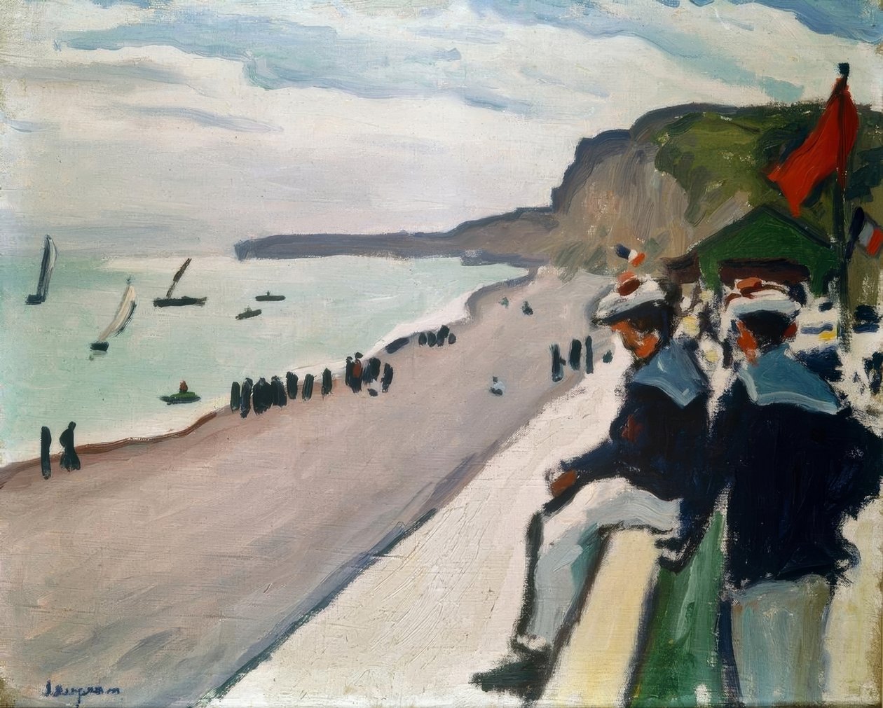 På stranden ved Fecamp af Albert Marquet