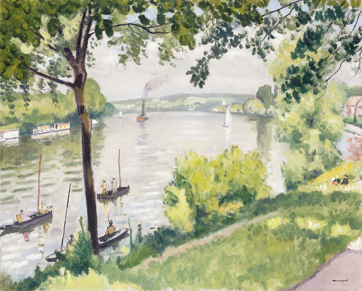 Bank i Triel (Slæbebåden); Berge a Triel (Slæbebåden) af Albert Marquet