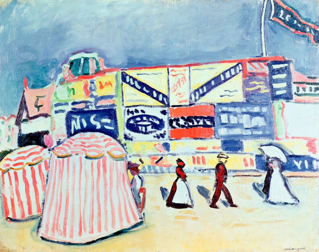 Billboards i Trouville af Albert Marquet