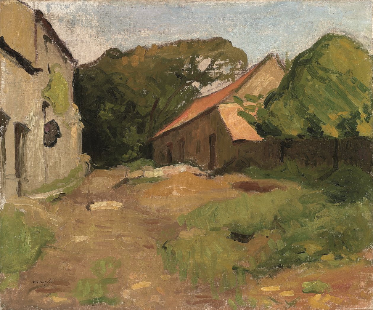 Gårdsplads ved La Percaillerie (Normandiet) af Albert Marquet