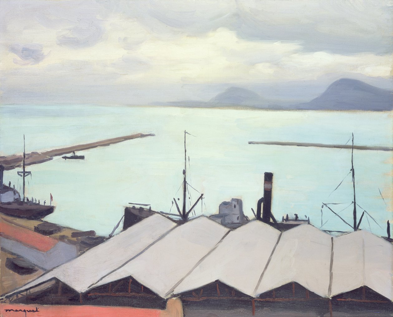 Hangarer i Port de Bougie, Algeriet af Albert Marquet