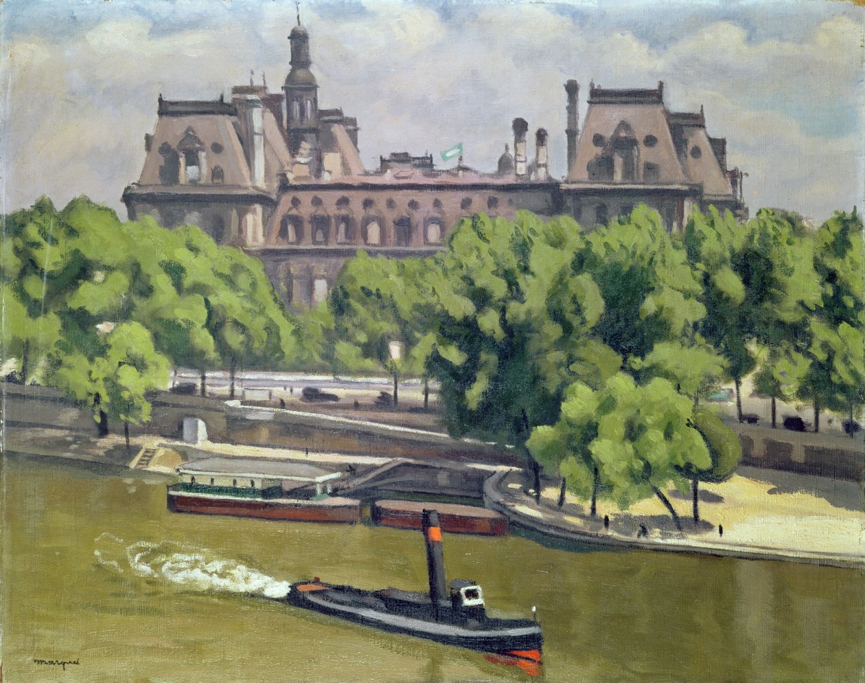 Hotel de Ville og Seinen, Paris af Albert Marquet