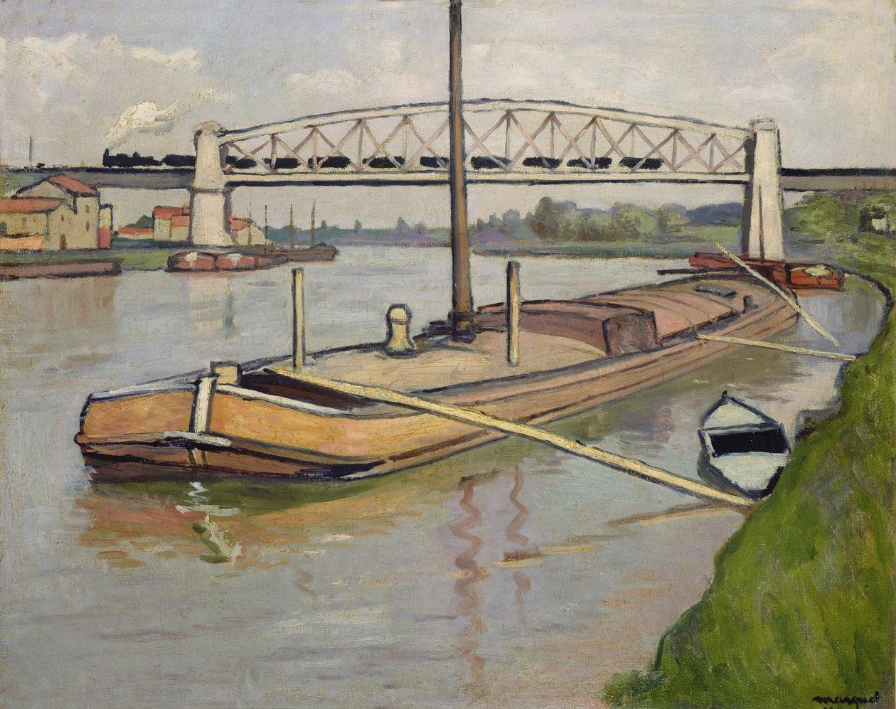 Landskab med en pram, Port de Conflans af Albert Marquet