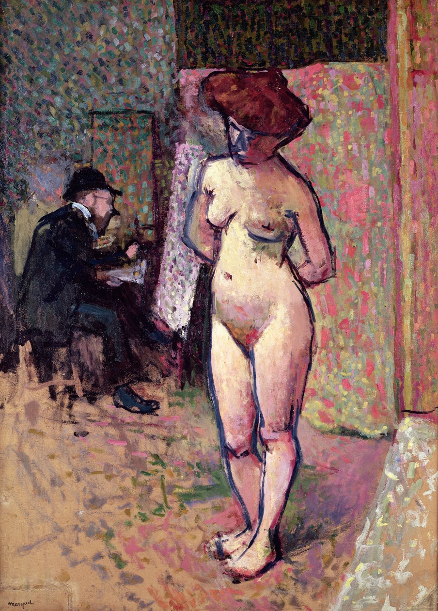 Matisse maleri i studiet af Manguin af Albert Marquet