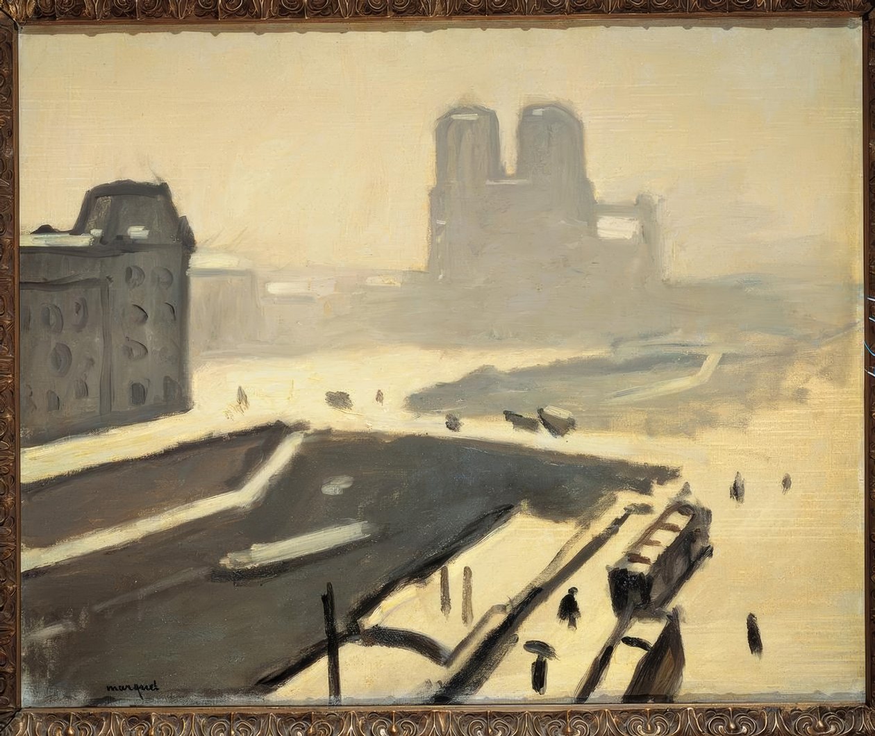 Paris om vinteren (Le pont Saint-Michel af Albert Marquet