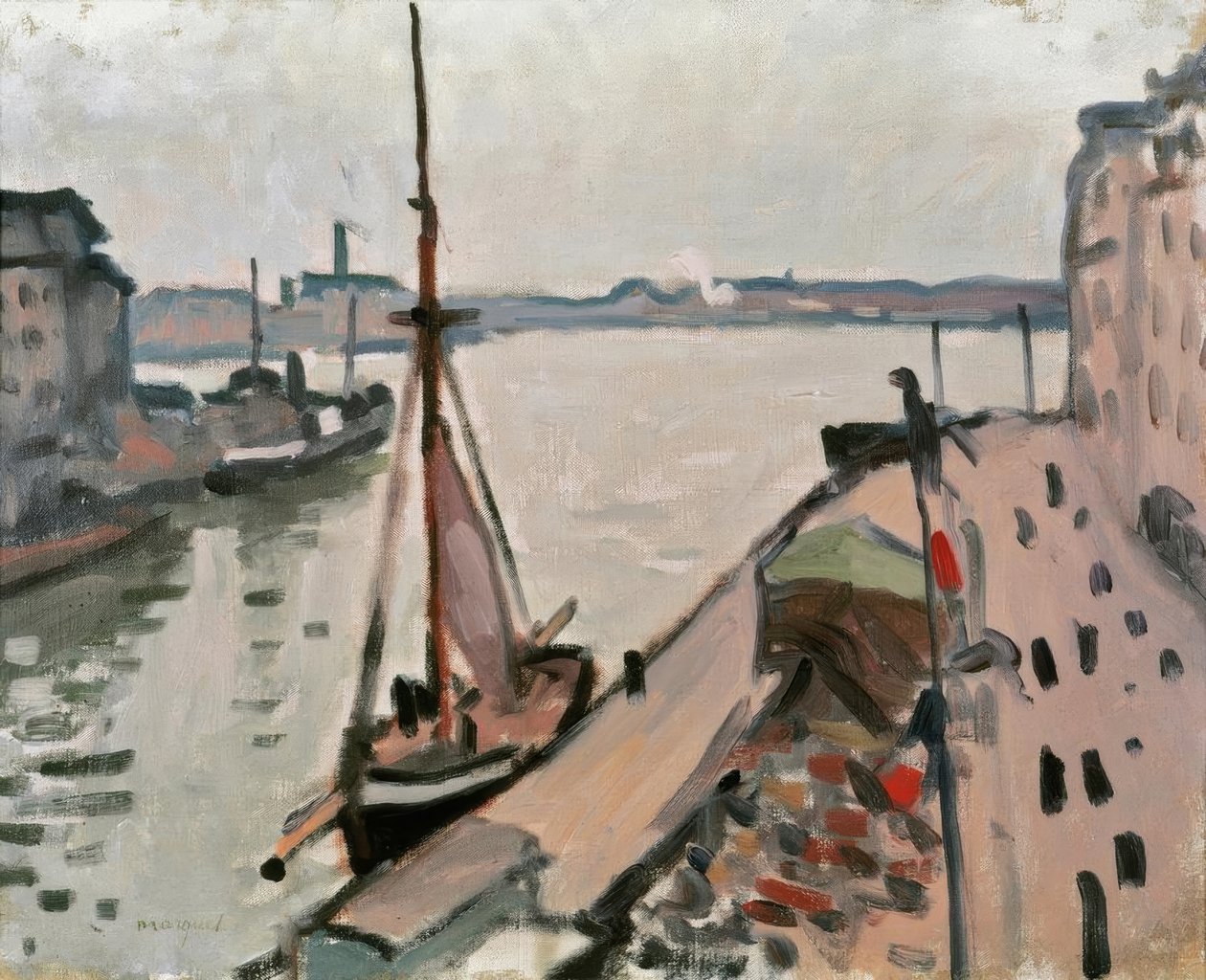 Kaj med fiskerbåde af Albert Marquet
