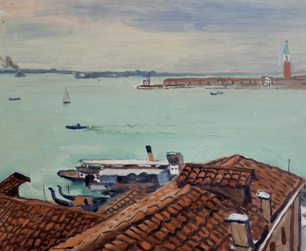 Tage i Venedig (olie på panel) af Albert Marquet