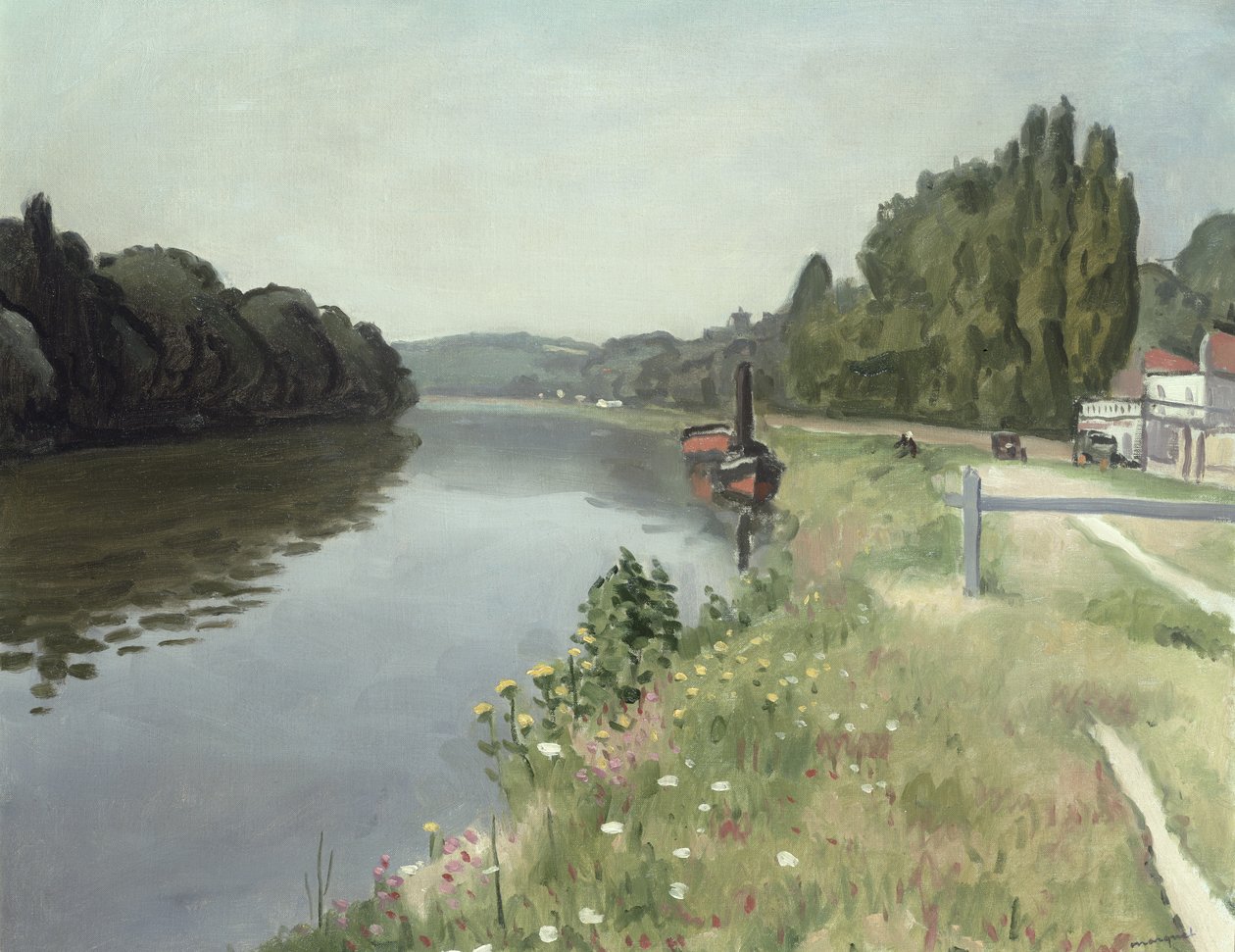 Seinen ved Mericourt nær Mantes af Albert Marquet