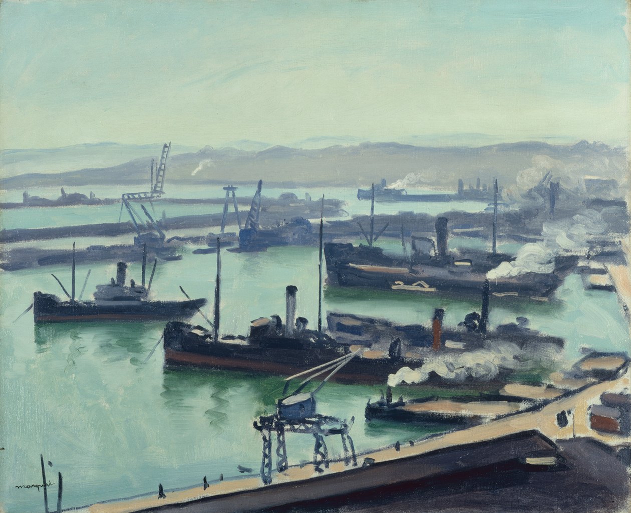 Algiers havn (olie på lærred) af Albert Marquet