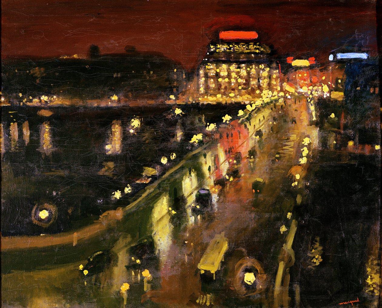 Pont Neuf om natten af Albert Marquet