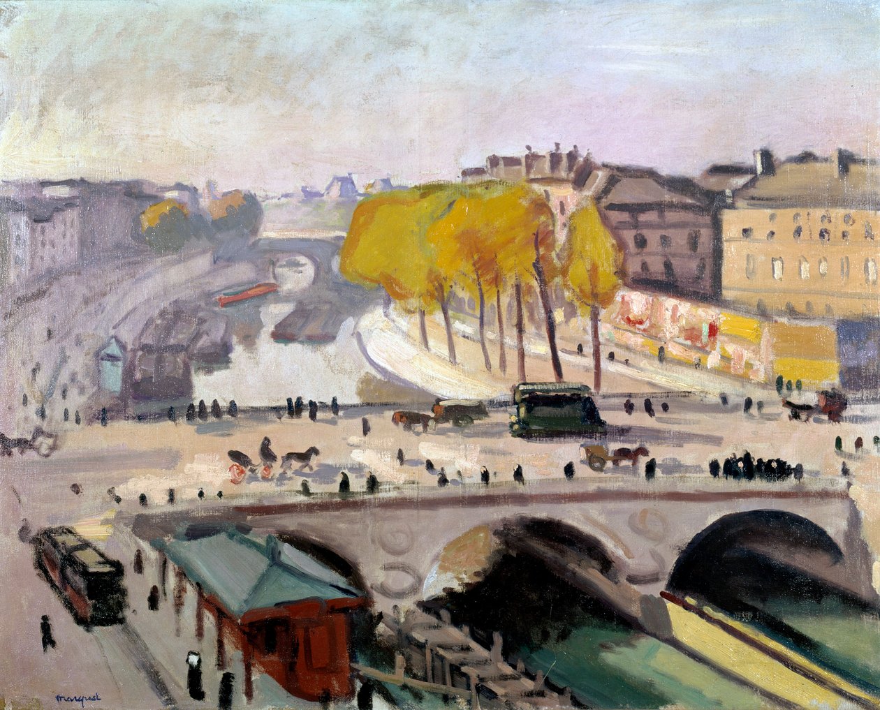 Pont Saint Michel og Quai des Grands Augustins i Paris af Albert Marquet