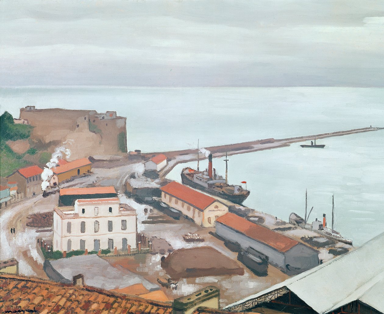 Havnen i Bougie i gråt vejr af Albert Marquet