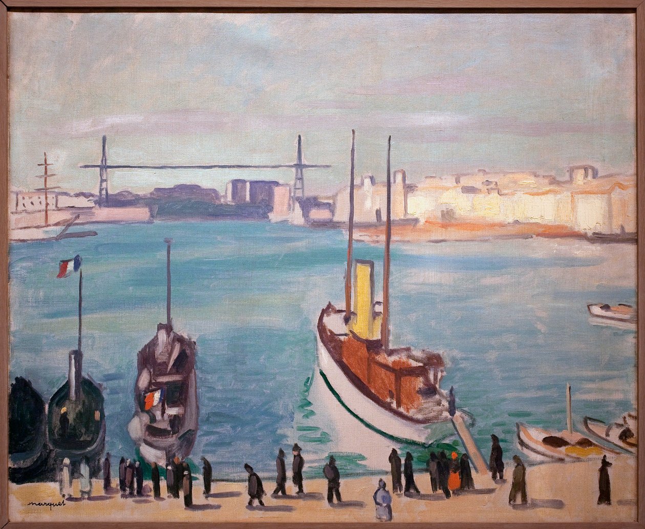 Havnen i Marseille (Bouche du Rhone) - I baggrunden kan man se færgebroen af Albert Marquet