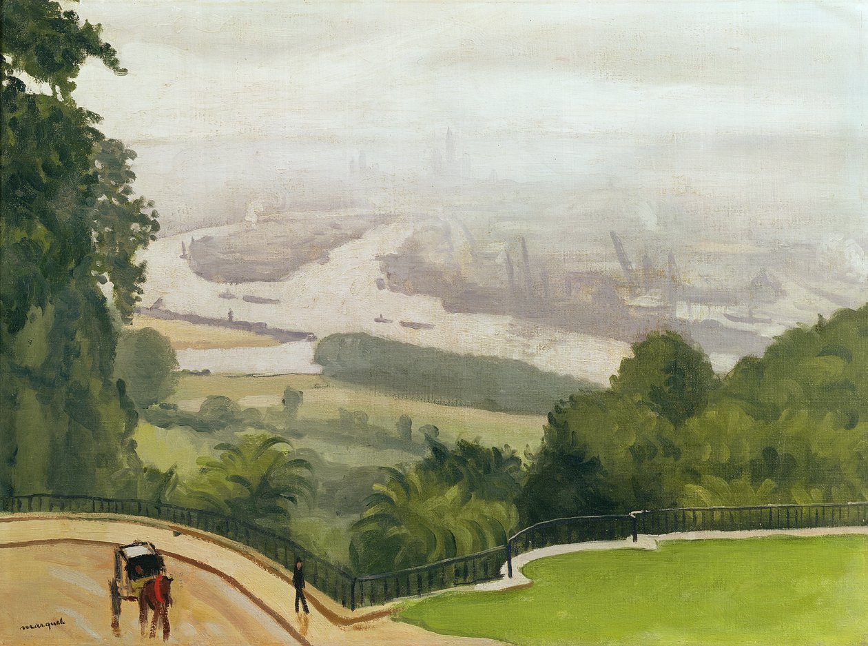 Port of Rouen (olie på lærred) af Albert Marquet