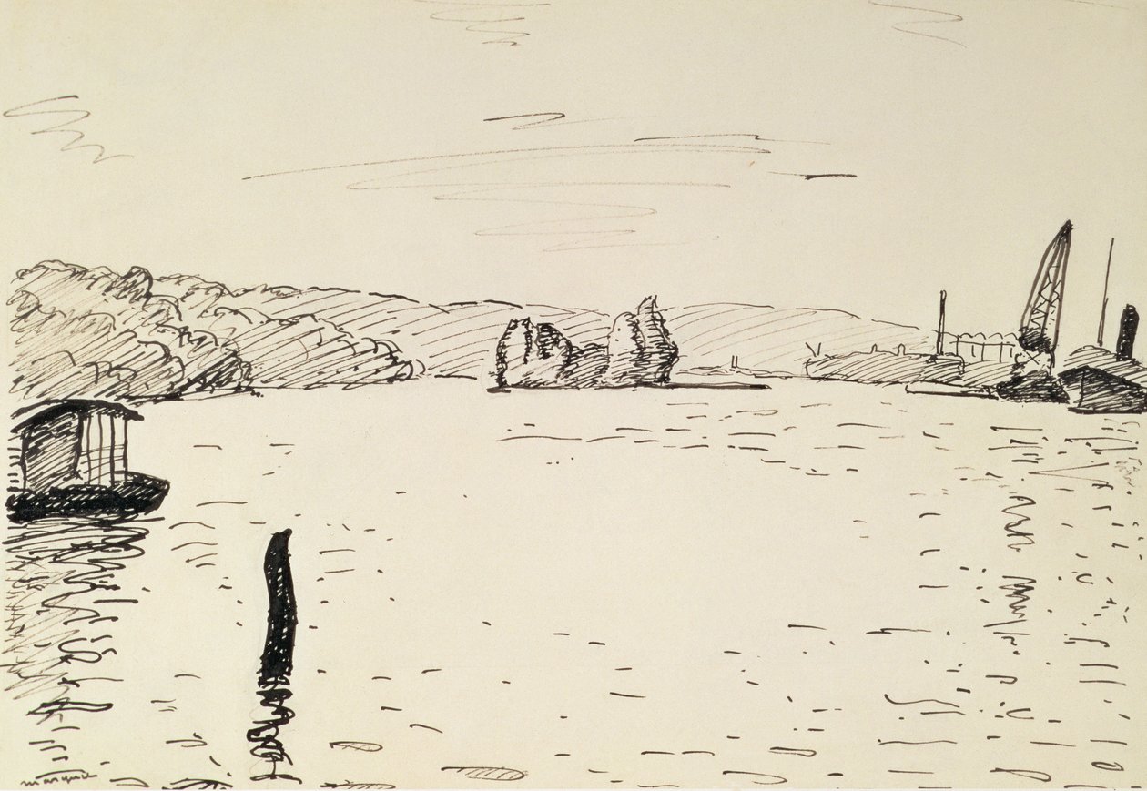 Udsigt i omegnen af Rouen af Albert Marquet
