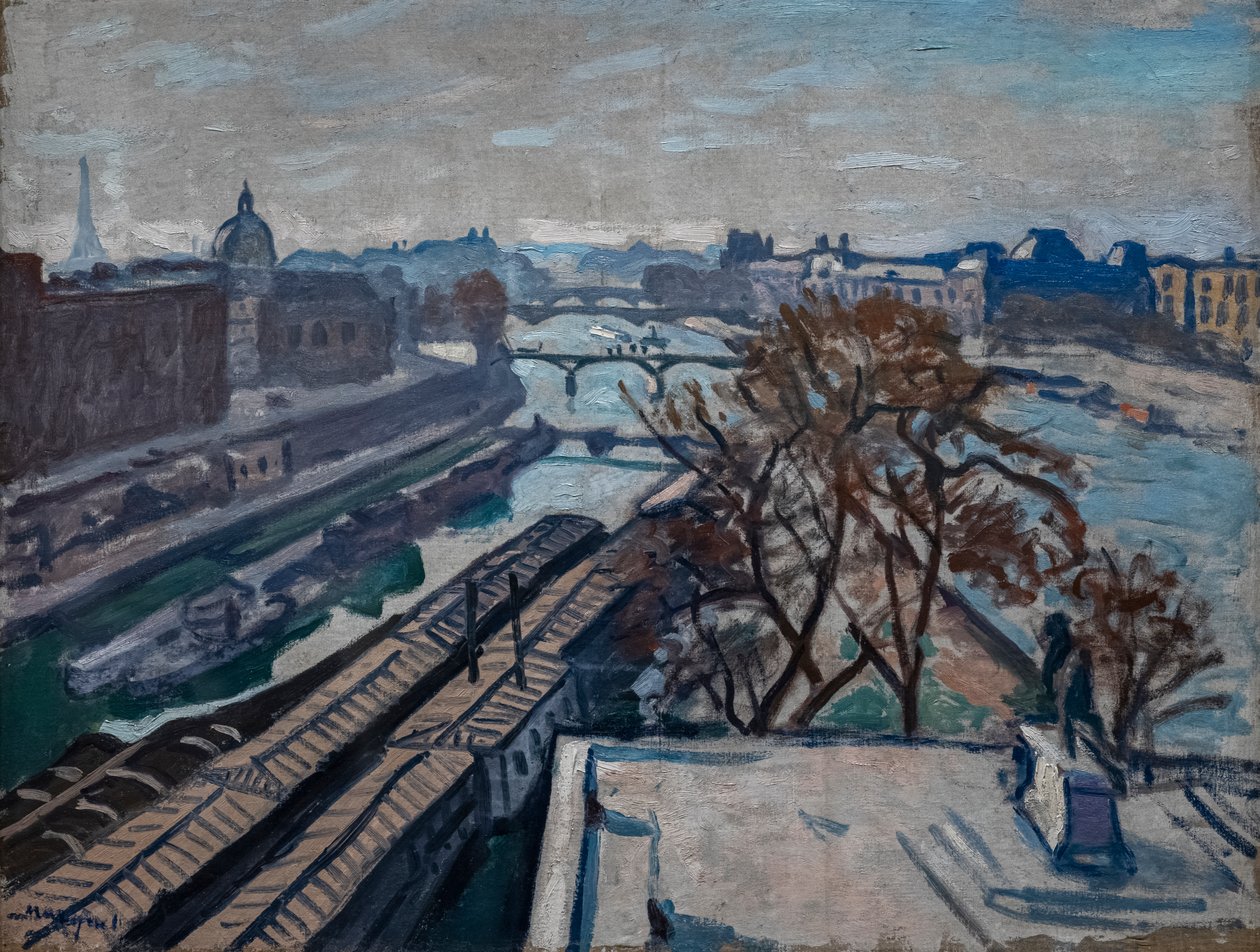 Udsigt over Seinen og monumentet til Henri IV af Albert Marquet
