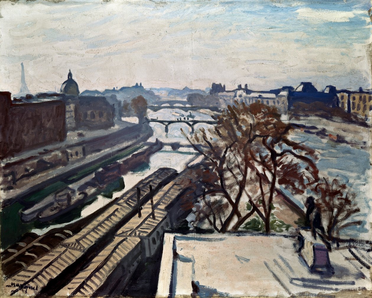 Udsigt over Seinen og statuen af Henry IV, c1906. af Albert Marquet