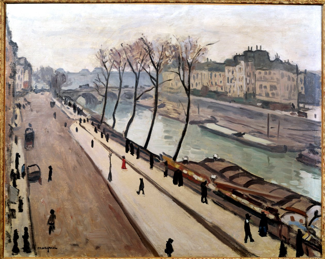 Udsigt over Seinen fra Quai des Grands Augustins i Paris af Albert Marquet